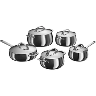 BergHOFF Home Topfset Edelstahl – 10-tlg. – Kochtopf Set mit Deckel - Töpfe Set Induktion, Glaskeramik-, Gasherd & Elektroherd geeignet – Topf Set