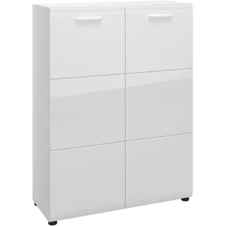 Schuhkommode LIVING CHARM "Merano", weiß, B:89,9cm H:120cm T:36cm, Holzwerkstoff, MDF, PVC, Sideboards, Schuhkommode, Breite ca. 90 cm