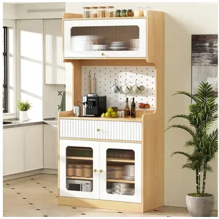 stilvora Buffet Highboard 80 x 180 x 40 cm Weiß