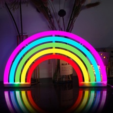 Led Rainbow Neon Sign Neon Nachtlicht Batterie oder USB Powered Wall Decor Neon Light Sign LED Licht für Geburtstagsparty Schlafzimmer Dekor Neonlicht für Freunde Kinder Geschenke (bunt)