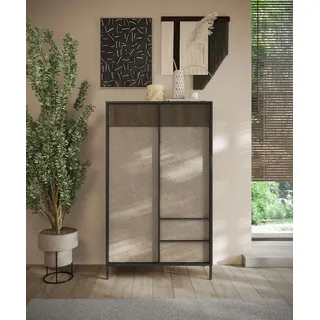 Home Affaire Highboard 106 x 177 x 40 cm Grau / Lava / Lehmfarben