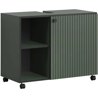 trendteam Waschbeckenunterschrank Grün, Holzwerkstoff, 80x64x42 cm, Badezimmer, Badezimmerschränke, Waschbeckenunterschränke