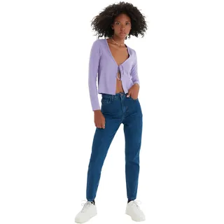 TRENDYOL Damen Trendyol High Waist Mom Jeans, Indigoblau, 40 EU