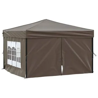 vidaXL Partyzelt Faltbar mit Seitenwänden Taupe 3x3 m - Taupe