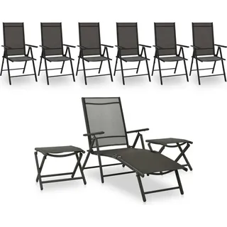 vidaXL 9-tlg. Garten-Lounge-Set schwarz/anthrazit