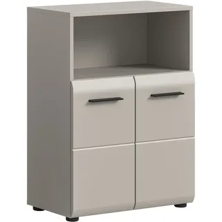 xonox.home – Badschrank halbhoch Ice 60x80x30 cm in Kaschmir Melamin und Kaschmir matt – Vielseitige Kommode für das Badezimmer – Funktionaler Stauraum, schickes Kaschmir-Finish & sehr langlebig