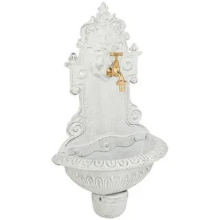 Relaxdays Wandbrunnen mit Wasserspeier Weiß