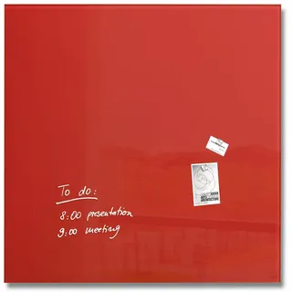 Sigel Glas-Whiteboard 100 x 100 cm Rot