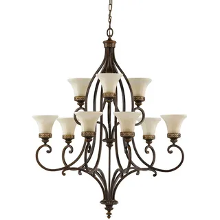 Elstead Lighting Kronleuchter , Braun , Metall, Glas , 129 cm , RoHS , Lampen & Leuchten, Innenbeleuchtung, Hängeleuchten, Kronleuchter