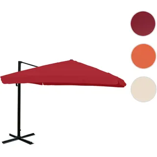 Gastronomie-Ampelschirm HWC-A96, 3x4m (Ø5m) Polyester Alu/Stahl 26kg ~ Flap, bordeaux ohne Ständer,