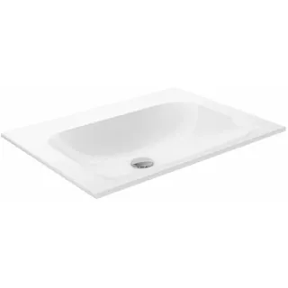 KEUCO X-LINE Einbauwaschtisch aus Keramik, 655x17x494mm, ohne Hahnloch, weiß, 33150316500