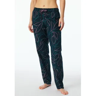 Loungehose SCHIESSER "Mix+Relax", Damen, Gr. 34, N-Gr, bunt (904, multicolor 1), Single Jersey, Obermaterial: 100% Baumwolle, gemustert, bequem lang, Hosen Loungehose, mit floralem Print