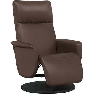 Relaxsessel mit Fußteil Braun Kunstleder - Braun