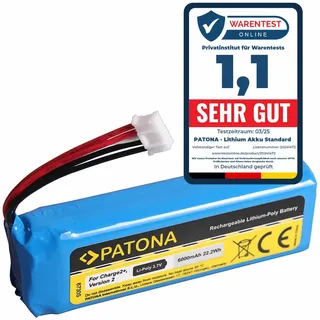 PATONA 6730 Ersatz für Akku JBL GSP1029102R P763098 CS-JML310SL 6000mAh kompatibel mit JBL Charge 2+ Charge 2 Plus und Charge 3 Version 2015