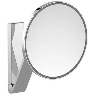 KEUCO iLook_move Kosmetikspiegel, beleuchtet, rund, verchromt, mit Unterputz-Kabelführung für Raumlichtschalter, 17612019003