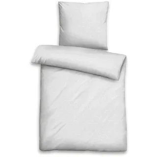 biberna 0676067 Bettwäsche Kopfkissenbezug GOTS Jacqaurd-Satin 1x 40x80 cm sturmgrau