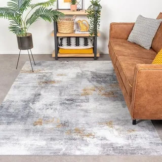 Moderner Teppich - Strong Grau Gelb - 140x200 cm - Industrielle, Modern - Wohnzimmer, Esszimmer, Schlafzimmer -  FRAAI | Home & Living - Grau, Gelb