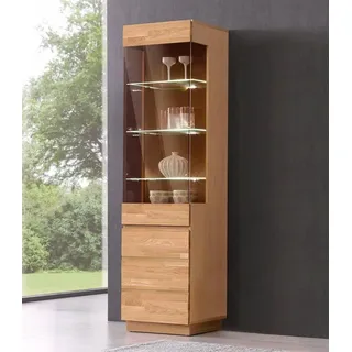 Home Affaire Vitrine, Höhe 184 cm, Türen aus Massivholz, mit Glaseinsatz braun