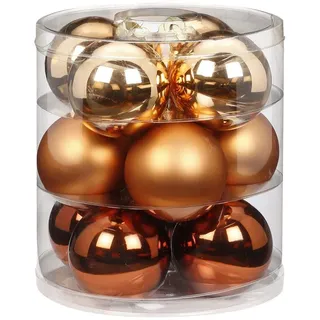 MAGIC Weihnachtskugeln Glas 8cm 12 STK. Christbaumkugeln Farbe: Winter Toffee (braun)
