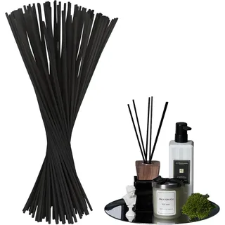 100 Stück Schwarz Duftstäbchen, 30cm x 3mm Raumduft Stäbchen, Nachfüller, Geruchlos, Diffuser Stöcke, Aroma Diffuser Stäbchen für Raumduft, Badezimmer, Wohnzimmer, Büro