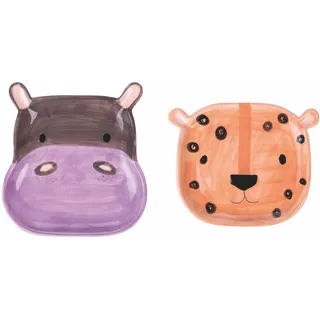 Villa d'Este Home Tivoli Le petit safari Set mit 2 Untertassen aus Keramik