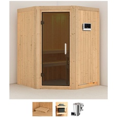 Bild Sauna »Nanna«, (Set), 3,6-kW-Bio-Plug & Play Ofen mit externer Steuerung beige