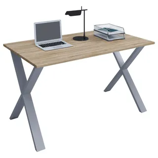 VCM Schreibtisch Lona Sonoma Eiche / Silber
