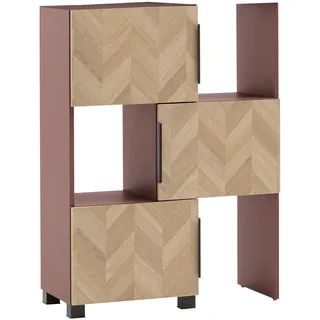 Schildmeyer Schieberegal Piazza 160383, Mauve/Fischgräten Dekor, 47-78 x 34,7 x 101,6 cm