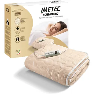 Imetec Scaldasonno, Wärmeunterbett für Einzelbetten, 150x80 cm, niedriger Stromverbrauch, Steuerung mit 2 Temperaturen, gesteppes Gewebe, Made in Italy, hand- und maschinenwaschbar