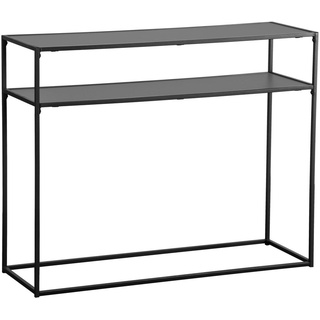 Boxxx Konsolentisch , Schwarz , Metall, Holzwerkstoff , rechteckig , eckig, Flachrohr , 32x79x100 cm , Bsci , einfacher Aufbau , Wohnzimmer, Wohnzimmertische, Konsolentische