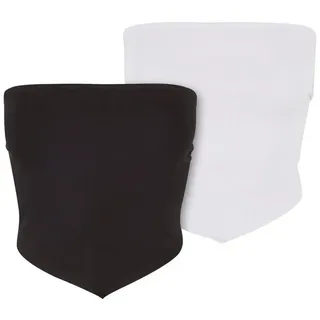 URBAN CLASSICS Ladies Knotted Bandeau 2 Pack Top - Schwarz - XL