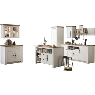 kochstation Küche »KS-Westminster« Breite 366 cm, ohne E-Geräte weiß