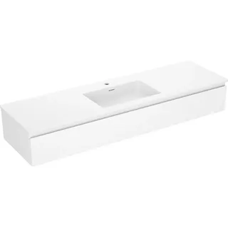 Mexen Orio Badezimmerschrank 160 cm mit Waschbecken Otis, 1 Schublade, weiß matt - 91A10-16023-1-BF01-W18M01 - Weiß