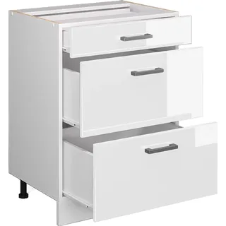 Vicco Schubladenschrank R-Line 60 x 81,6 x 46 cm Weiß Hochglanz