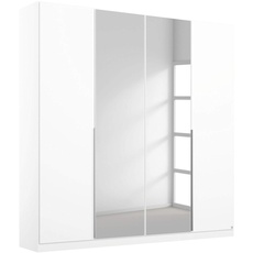 Bild Möbel Alabama Schrank Kleiderschrank Drehtürenschrank Weiß mit Spiegel 4-türig inklusive Zubehörpaket Basic 2 Kleiderstangen, 2 Einlegeböden BxHxT 181x210x54 cm