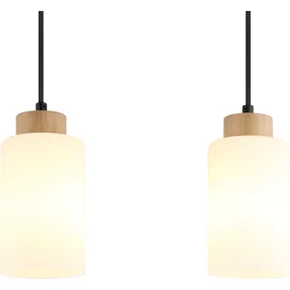 GLOBO Hängeleuchte 3-flg. 10 cm Glas/Holz Braun