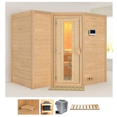 Bild Sauna »Sanna 2«, (Set), 9-kW-Bio-Ofen mit externer Steuerung beige