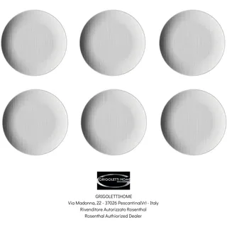 Rosenthal - mesh Weiß - Set 6 Geschirr Teller Frucht Dessert CM 21 -