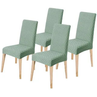 LANSHENG Stuhlhussen 4er Set, Waschbar Stuhlbezug, Matcha grün