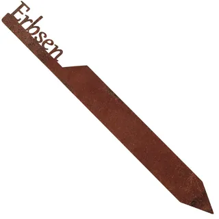 EXTRAVAGANT® Gartenstecker „Erbsen“ Gemüsestecker Gemüseschilder Gemüse Metall Stahl Rost Edelrost wetterfest für Garten Beet Pflanzenschilder Pflanzenstecker Gartenschilder Gartendeko Roststecker