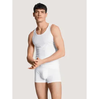 Muskelshirt CALIDA "Pure & Style", Herren, Gr. S (46/48), weiß, Obermaterial: 94% Baumwolle, 6% Elasthan, unifarben, Basic, comfort fit hüftbedeckend, Rundhals, Shirts Muskelshirt, Rundhals-Ausschnitt, Single Jersey, Baumwollmix, elastisch
