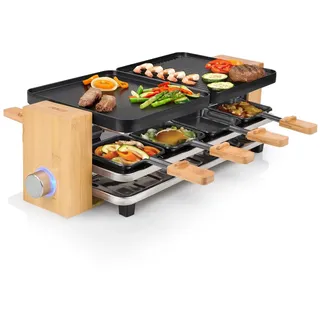 Princess Raclette Pure 8 – Wendeteller – Geeignet für 8 Personen - Schwarz/Braun