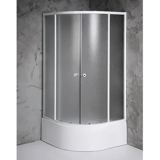 Aqualine ARLEN Duschabtrennung Viertelkreis 800x800mm, Brick Glas - Weiß