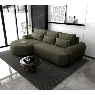 Ecksofa OLIVIO L - Wohnlandschaft Polstersofa Polstercouch (Grün - MODESTO 484) LINKE SEITE - Grün