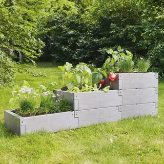 Juwel Pflanztreppe Hochbeet Timber - Grau