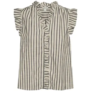Vero Moda Kaori Ärmelloses Hemd - Birch / Stripes Black - S