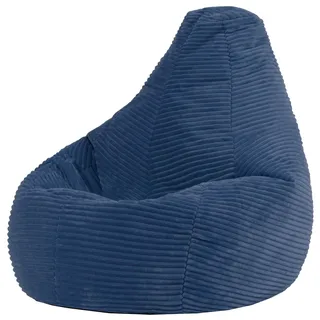 I.C.O.N. Icon Dalton Sitzsack Kinder, Denimblau, Flauschiger Cord Stoff, Sitzsack Cord mit Füllung, Bequemer Kinder Gaming Sessel, Kuschelsessel, Lese Sessel, Schlafzimmer, Kinderzimmer, Spielzimmer