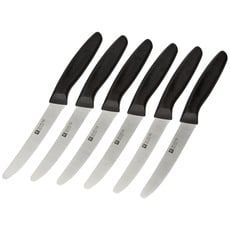 Bild von Twin Grip Messer-Set, 6-teilig, Küchenmesser, Klingenlänge: 12 cm, Rostfreier Spezialstahl/Kunststoff-Griff, Schwarz