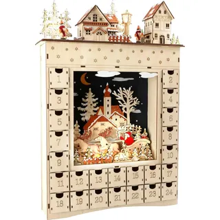 Small Foot Company Small Foot Weihnachtsdeko Adventskalender aus Holz Wintertraum 10215 natur/braun/schwarz