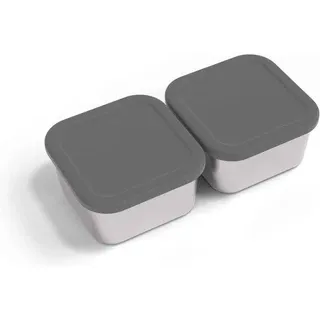 Elektrische Lunchbox - Roestvrijstahl, 2 Kompartimente, Luchtdicht, Uitneembar, Griß, Compact, Duurzaam